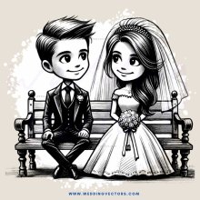 a couple sitting on a bench with ties