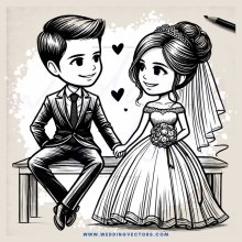 young couple sitting on bench