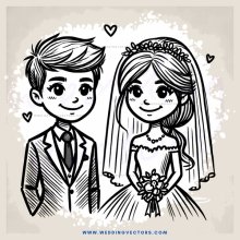 a bride and groom shot