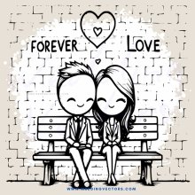 love forever cartoon illustration