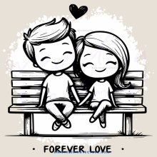 forever love couple on bench
