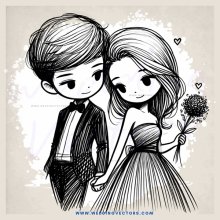 a boy and girl holding hands with flowers on their clothes