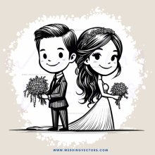 a couple holding flowers