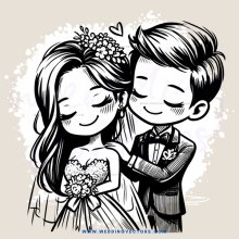 wedding picture of bride and groom