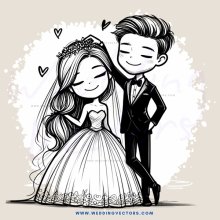 a couple on their wedding day