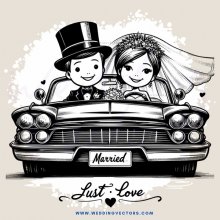 married couple riding in car