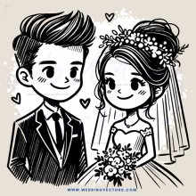 engagement portrait drawing in black and white
