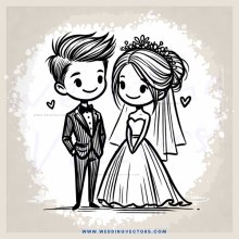 bride and groom in wedding fashion