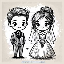 a bride and groom on their wedding day