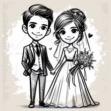 man and woman on their wedding day