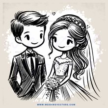 a boy and girl on their wedding day