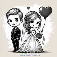 a couple with a heart balloon