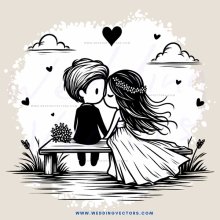 a romantic kiss on a bench by the lake