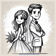 the newlyweds have arms crossed