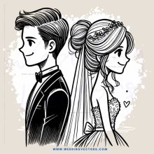 wedding illustrated cartoon