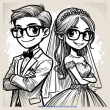 bride and groom in tuxedo