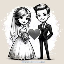 a couple standing together and holding hearts