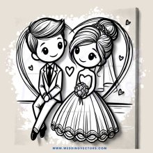 a cartoon wedding anniversary card