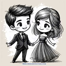boy and girl holding hands in tie