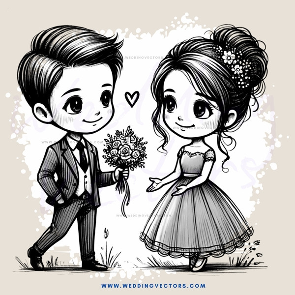 boy and girl in wedding attire