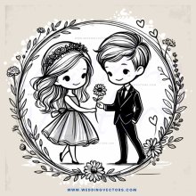 a couple holding hands and flowers