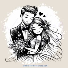 a bride and groom share their love