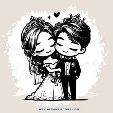the wedding couple kissing