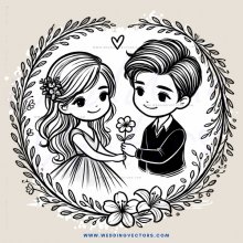 a boy and girl standing in a circle holding hands