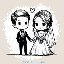 a couple in black and white wedding attire