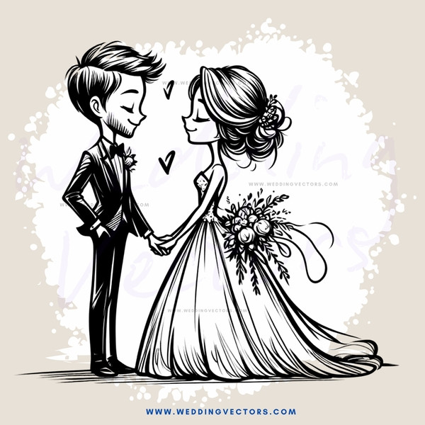 wedding couple holding hands