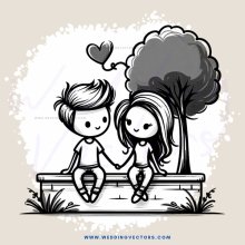 couple on bench under tree