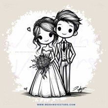 love story in wedding dress and suit