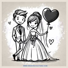 a happy couple at their wedding