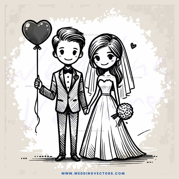 a bride and groom hold hands