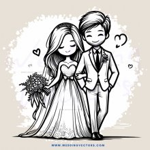 a man and woman on their wedding day