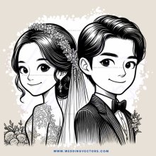 wedding portrait in black and white