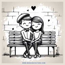 a boy and girl sitting on a bench