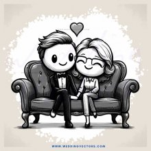 cartoon couple in love