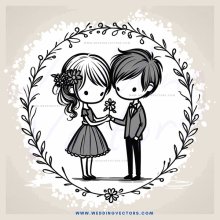 two people in flower crown pose for picture