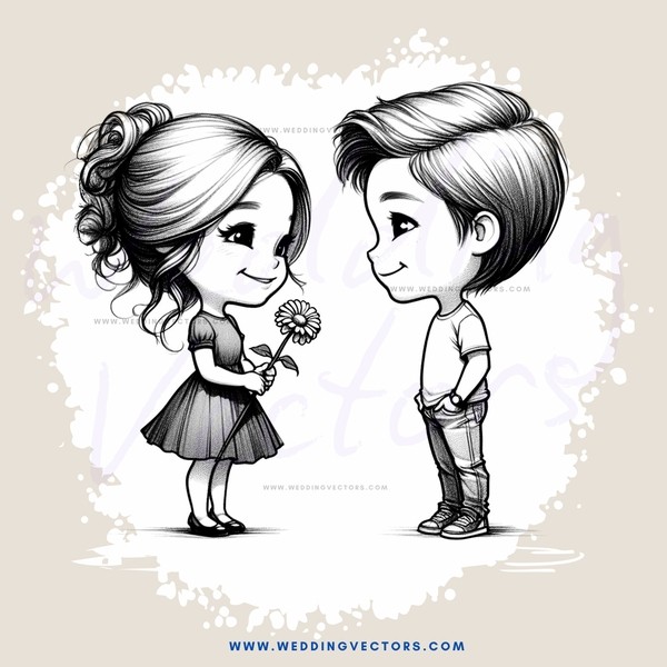 boy and girl standing next to each other