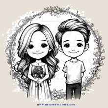a picture of two children in an oval frame
