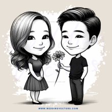 boy and girl with flowers