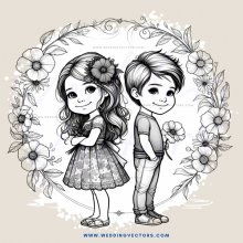 two children in an illustration