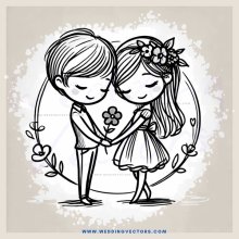 a boy and girl hugging together