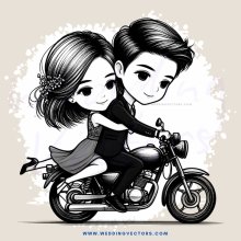 a couple on a motorcycle