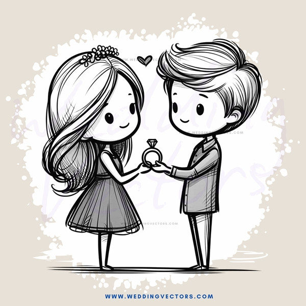 lovers holding an engagement ring