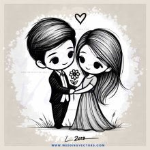 a boy and girl holding each other