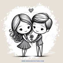 a couple holding hands and flowers