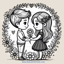 a boy and girl flower crowns