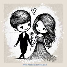 a boy and girl holding hands